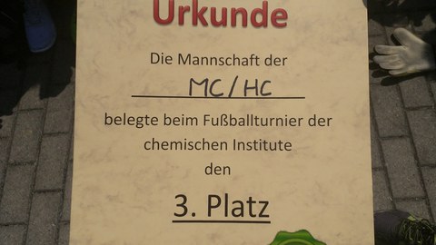 Urkunde für 3. Platz