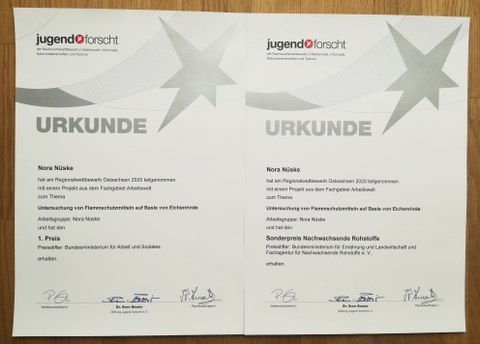 Urkunde von Frau Nüske