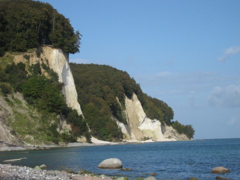 View of the chalk cliffs in the Jasmund National Park