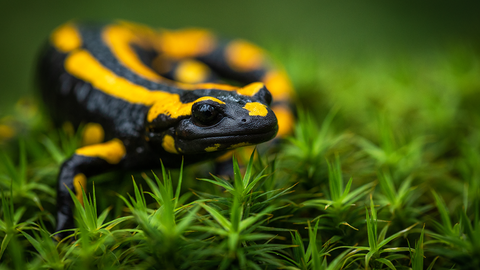 Nahaufnahme eines Feuersalamanders