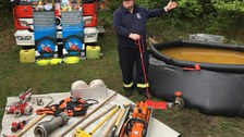 Presentation of various tools and vehicles for fighting wildfires (Feuerwehr Celle)