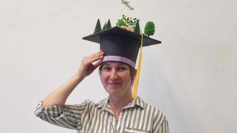 Juliane with doctoral cap