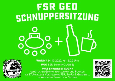 Plakat zur FSR Geo Schnuppersitzung 2022