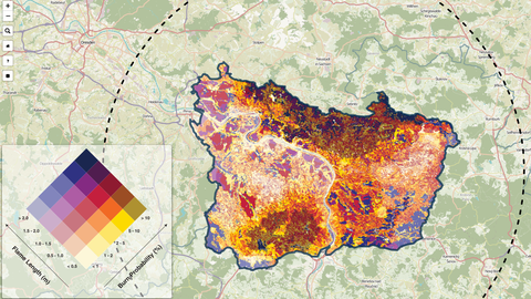 Interactive Wildfire Expousre Map for the Bohemian-Saxon Switzerland region.