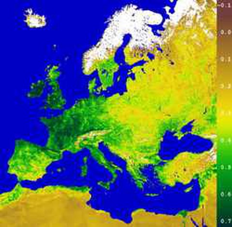 Abb.6-16: Einzug des Frühlings in Europa Copyright © 2000 German Remote Sensing Data Center