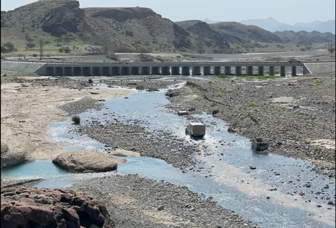 Pegelstandort im Wadi Al-Hawasinah (Oman)