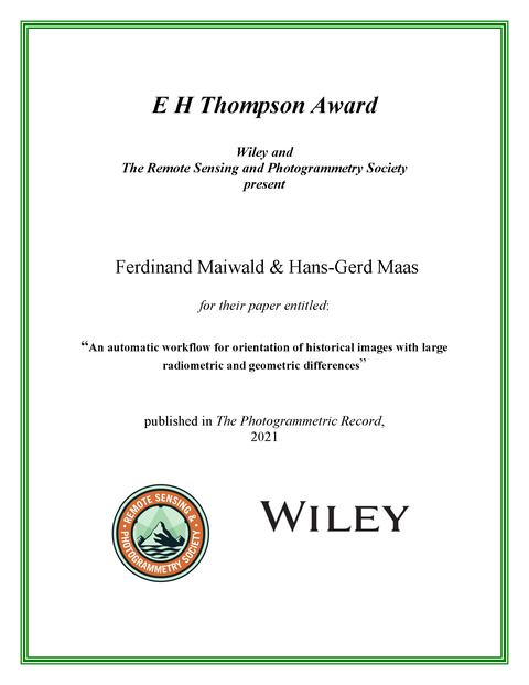 EH Thompson Award für Ferdinand Maiwald und Hans-Gerd Maas