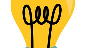 light bulb yellow glowing cartoon vector illustration idea symbol