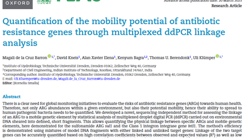 Screenshot of the paper published in FEMS Microbial Ecology