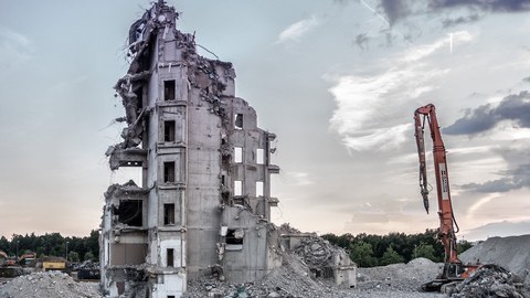 demolished building