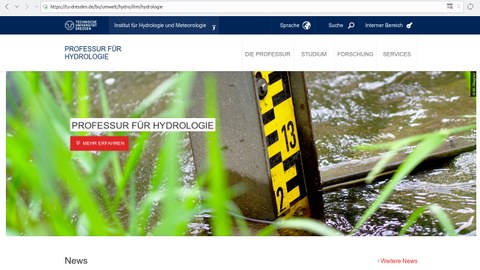 Startseite der Professur für Hydrologie