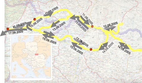 Route of Tisza excursion