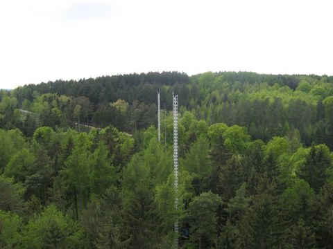 GM 2, GM1 und Teleskopmast (Blick vom Hauptturm)