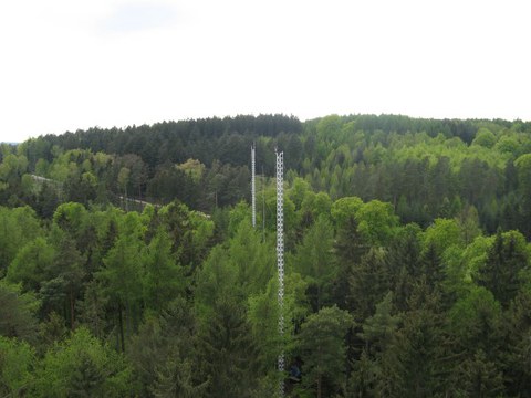 GM 2, GM1 und Teleskopmast (Blick vom Hauptturm)