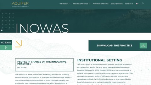 INOWAS platform selected as best-practice in groundwater management