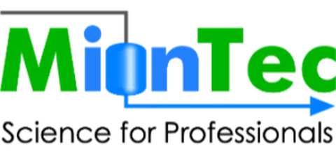 Logo. Miontech in grün und blau. Darunter Science for Professionals.