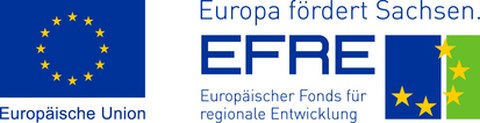 Logos der EU und der EFRE-Förderung für Sachsen