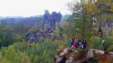 Group of GroundwatCh students at Bastei in Saxony Switzerland