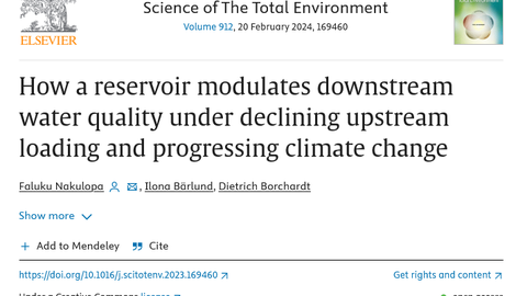 How a reservoir modulates downstream water quality under declining upstream loading and progressing climate change