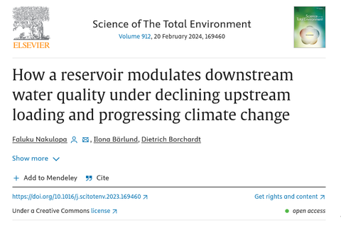 How a reservoir modulates downstream water quality under declining upstream loading and progressing climate change