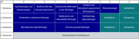 Modulschema des Masters Hydrobiologie