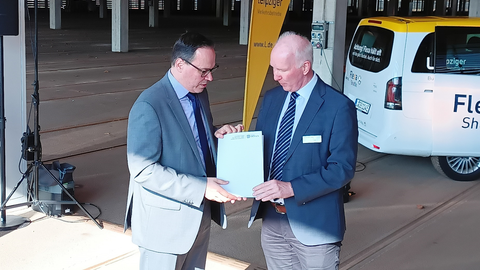 Öffentliche Übergabe der Fördermittelbescheide der „Sächsischen Initiative Automatisierte Shuttle im ÖPNV – SIAS-ÖV