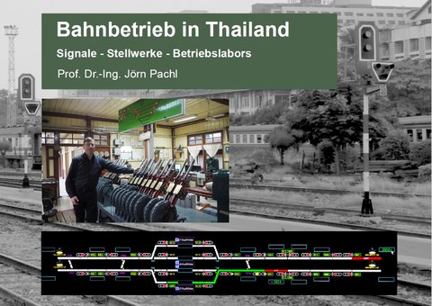 Das Bild zeigt ein meachanisches Stellwerk sowie einen Ausschnitt aus einer elektronischen Stellwerksoberfläche.