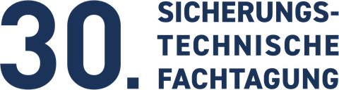 Eine große 30 mit dem Schriftzug "Sicherungstechnische Fachtagung"
