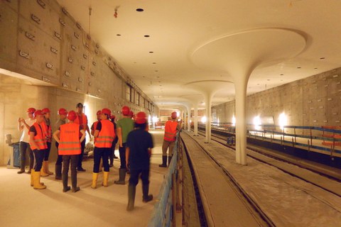 Baustelle U-Bahnhof Rotes Rathaus, zukünftiger Bahnsteigbereich