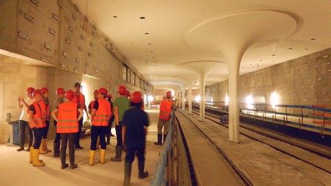 Baustelle U-Bahnhof Rotes Rathaus, zukünftiger Bahnsteigbereich