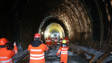 Baustelle des neuen Albulatunnels