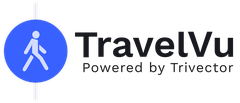 The picture shows the logo of the app "TravelVu". 