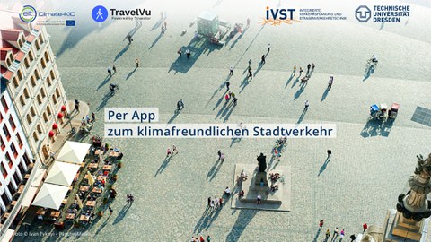 Zu sehen ist das Titelbild der ersten Erhebung mit dem Slogan "Per App zum klimafreundlichen Stadtverkehr"