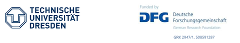 The picture shows the logo of TU Dresden and the logo of DFG.