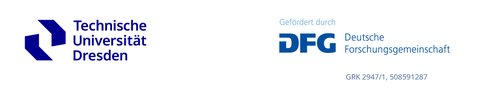 The picture shows the logo of TU Dresden and the logo of DFG.