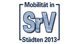Die Grafik zeigt das Logo der Erhebung "Mobilität in Städten – SrV 2013".
