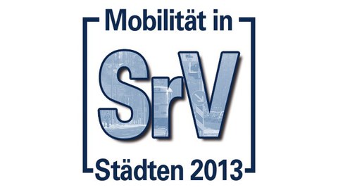 Die Grafik zeigt das Logo der Erhebung "Mobilität in Städten – SrV 2013".