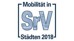 Die Grafik zeigt das Logo der Erhebung "Mobilität in Städten – SrV 2018".