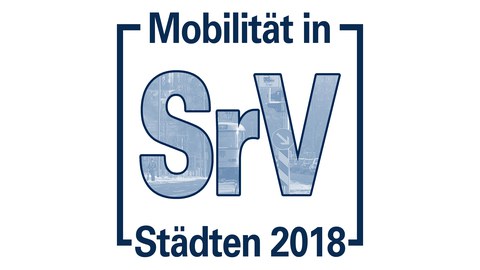 Die Grafik zeigt das Logo der Erhebung "Mobilität in Städten – SrV 2018".