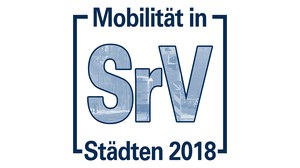 Die Grafik zeigt das Logo der Erhebung "Mobilität in Städten – SrV 2018".