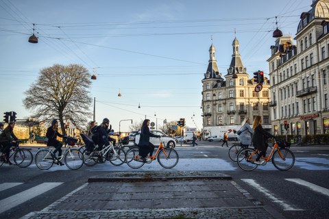 Fahrradfahrer in der Innenstadt von Kopenhagen