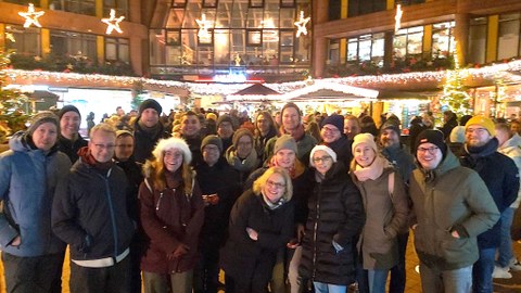 Socializing at one of Münster's Christmas markets