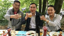 Fu Daiguo (Vice Dean of Western Business School, SWUFE), Daimin Shi (Vice-President, SWUFE) and Yuan Yuan (Program Coordinator of the International Office of Exchange and Cooperation, SWUFE)