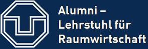 Das Logo der TU Dresden, daneben der Schriftzug "Alumni - Lehrstuhl für Raumwirtschaft".