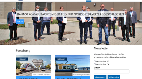 Screenshot vom Online-Magazin mit einem breiten Bild oben mit einer Tram und Text und Fotokästchen drunter