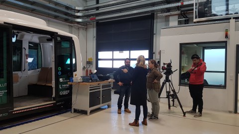 Dreharbeiten im Fahrzegtechnischen Versuchszentrum