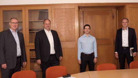 Teilnemer am Gespräch zwischen OB Hilbert und dem dekan der Fakultät Verkehrswissenschaften der TU Dresden