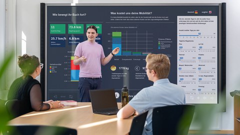 Studierende am Monitor