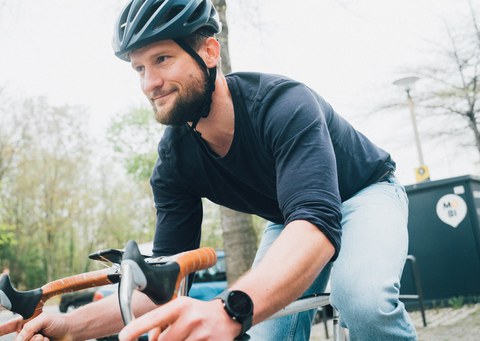 Radfahrer am Campus