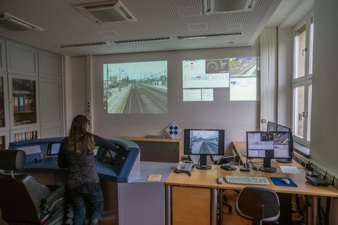 Driving simulator railroad at the Chair of Traffic Control and Process Automation